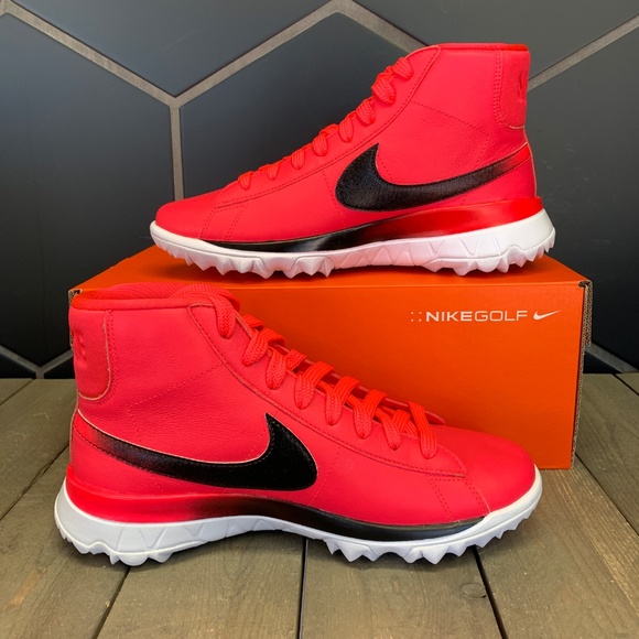 Womens Nike Blazer Golf Shoes Solar Red Black Shoe - Picture 2 of 5